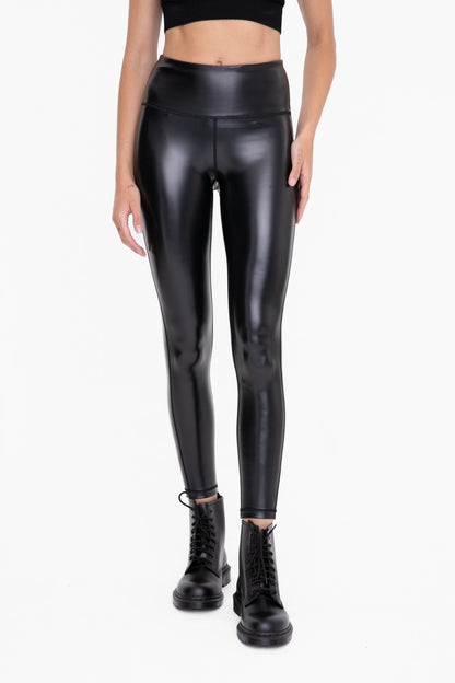 Legging Dama Glossy Liquid Highway Negro