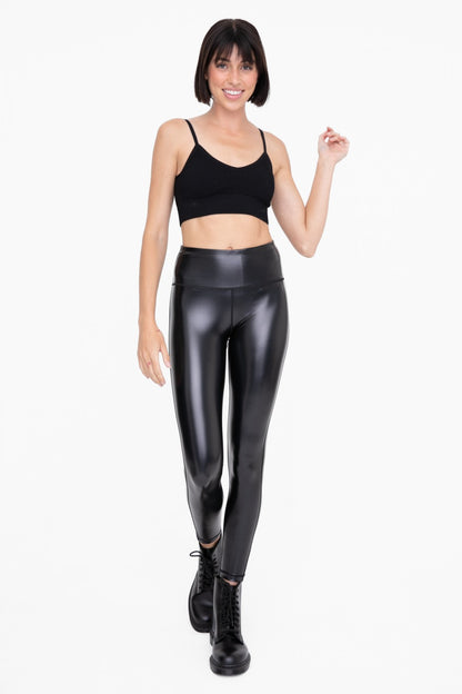 Legging Dama Glossy Liquid Highway Negro