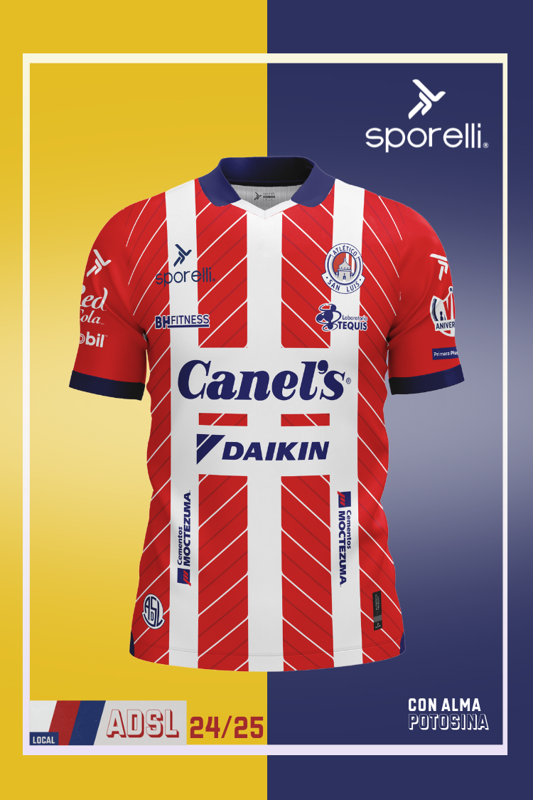 Jersey Rojiblanca Oficial Atlético de San Luis Caballero 24/25