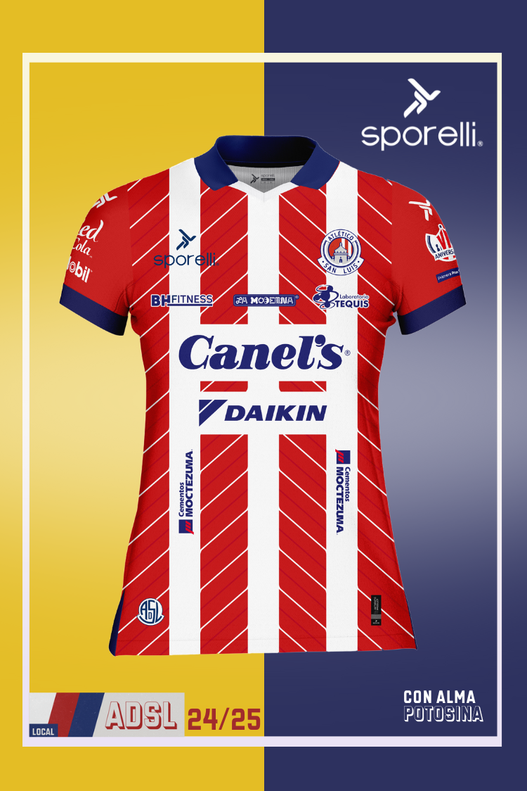 Jersey Rojiblanca Oficial Atlético de San Luis Mujer 24/25