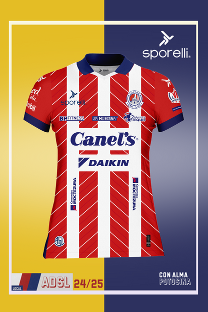 Official Atlético de San Luis Dama Sporelli Red and White Jersey 24/25